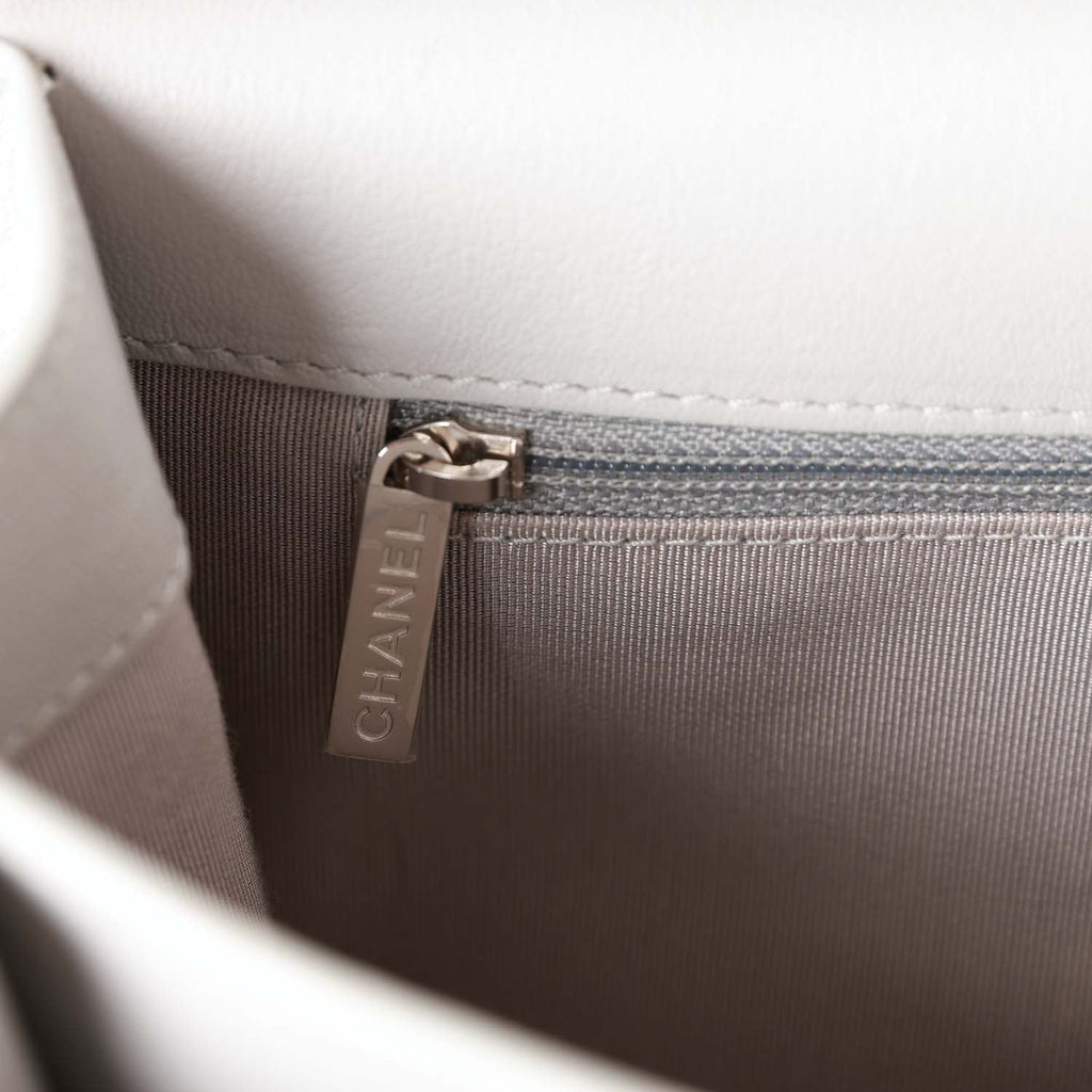 Pre-owned Chanel Companion Flap Bag Grey Goatskin Silver Hardware