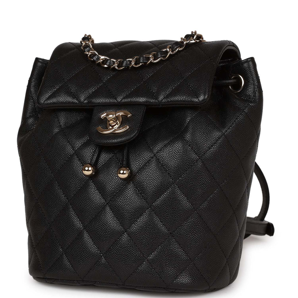 chanel classic mini backpack Chanel Mini Urban Spirit Backpack Black Caviar Gold Hardware