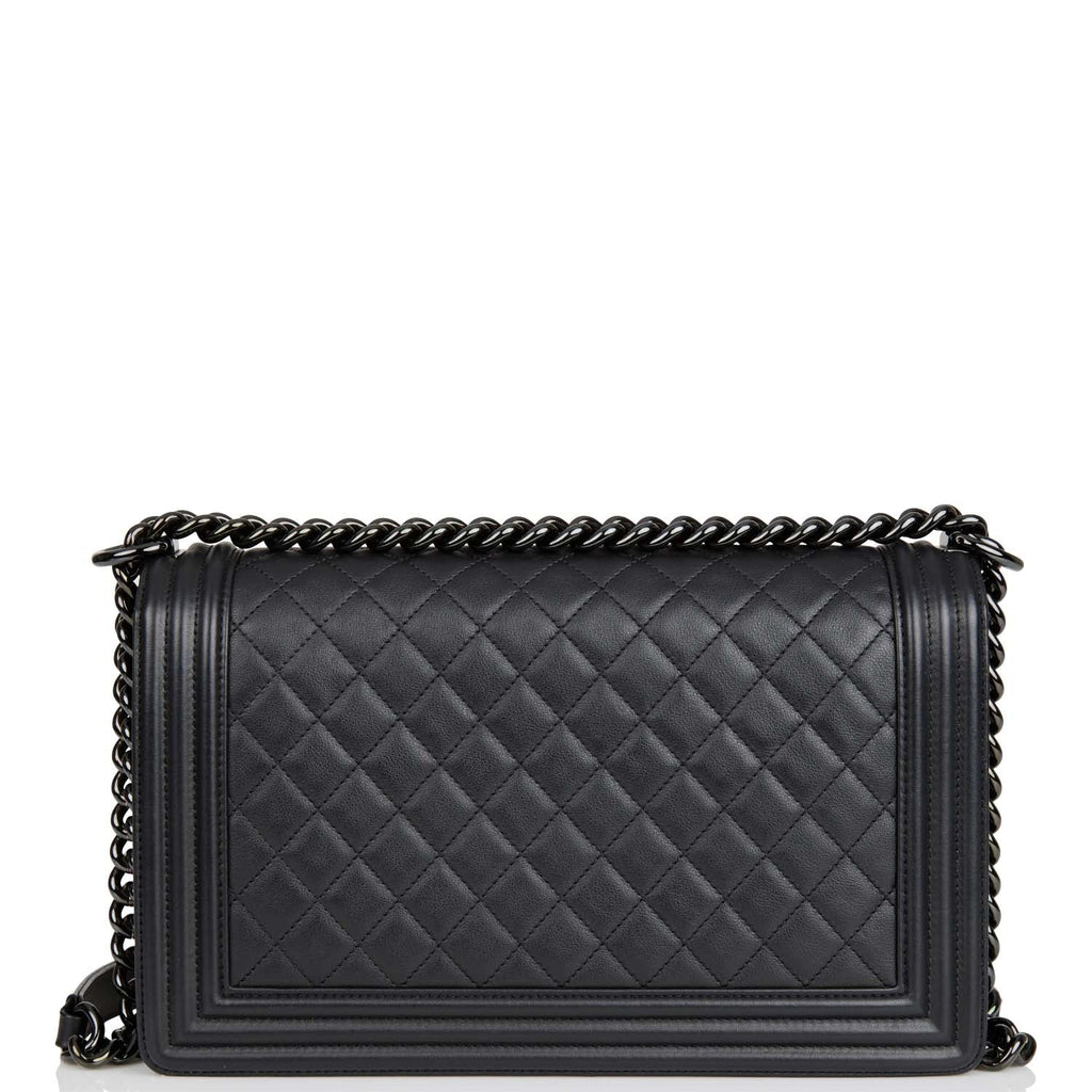 Chanel Black Grained Calfskin Old Medium Boy Bag Silver Hardware, 2022  Available For Immediate Sale At Sotheby's
