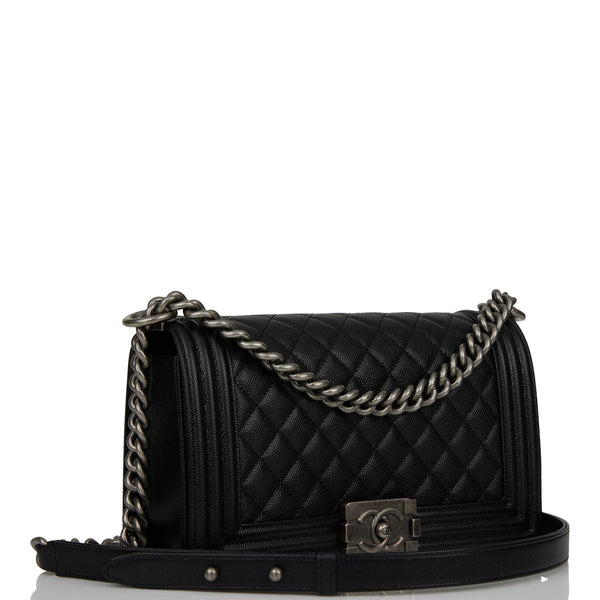 Chanel Medium Boy Bag Black Caviar Ruthenium Hardware – Madison Avenue  Couture