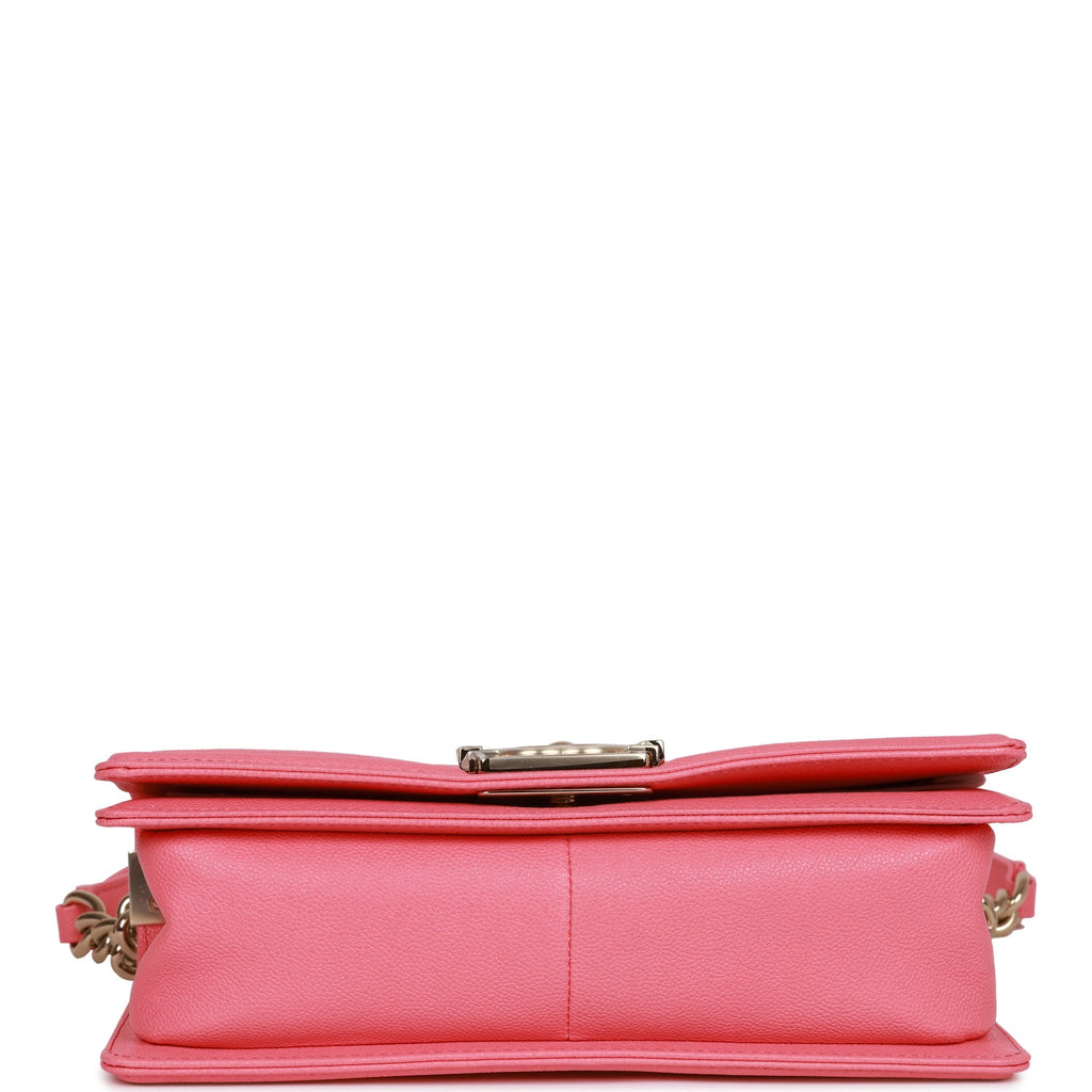 Chanel Medium Boy Bag Pink Chevron Caviar Light Gold Hardware – Madison  Avenue Couture