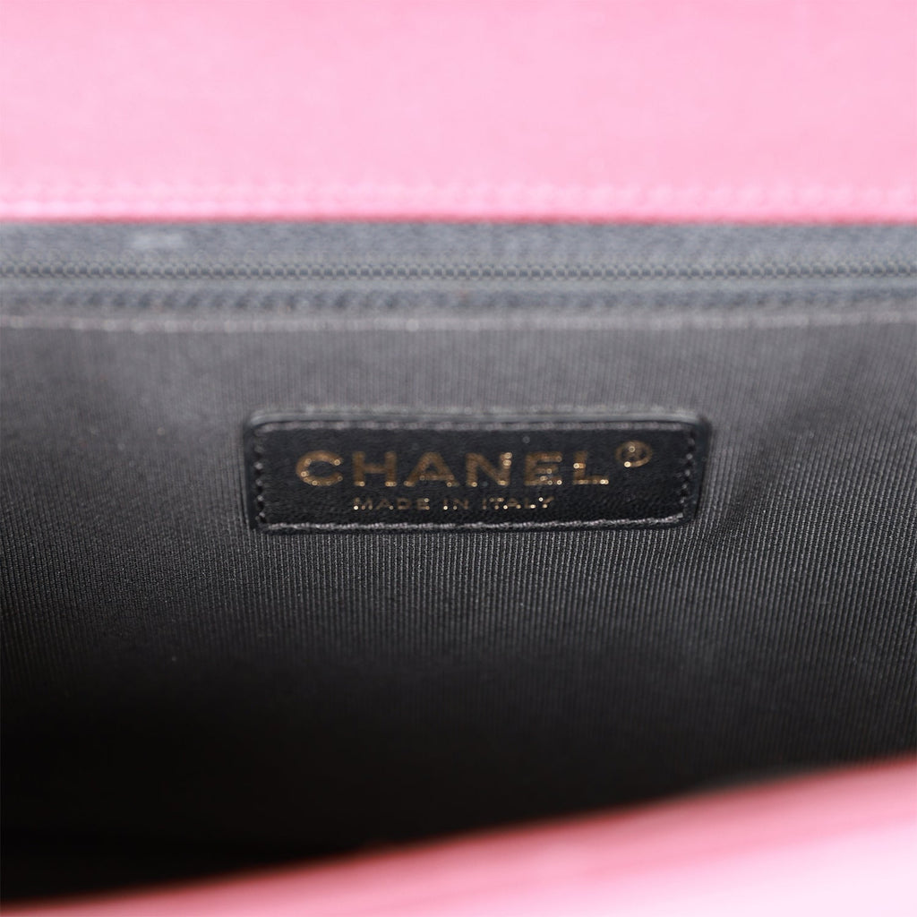 Pre-owned Chanel New Medium Boy Bag Burgundy Chevron Antique Gold Hardware