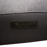Chanel Medium Boy Bag Black Chevron Caviar Antique Gold Hardware