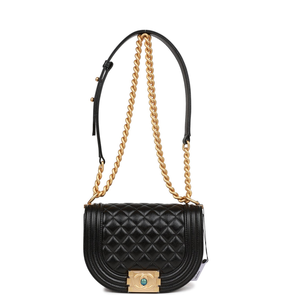 Chanel Small Boy Messenger Bag Black Caviar Antique Gold Hardware – Madison  Avenue Couture