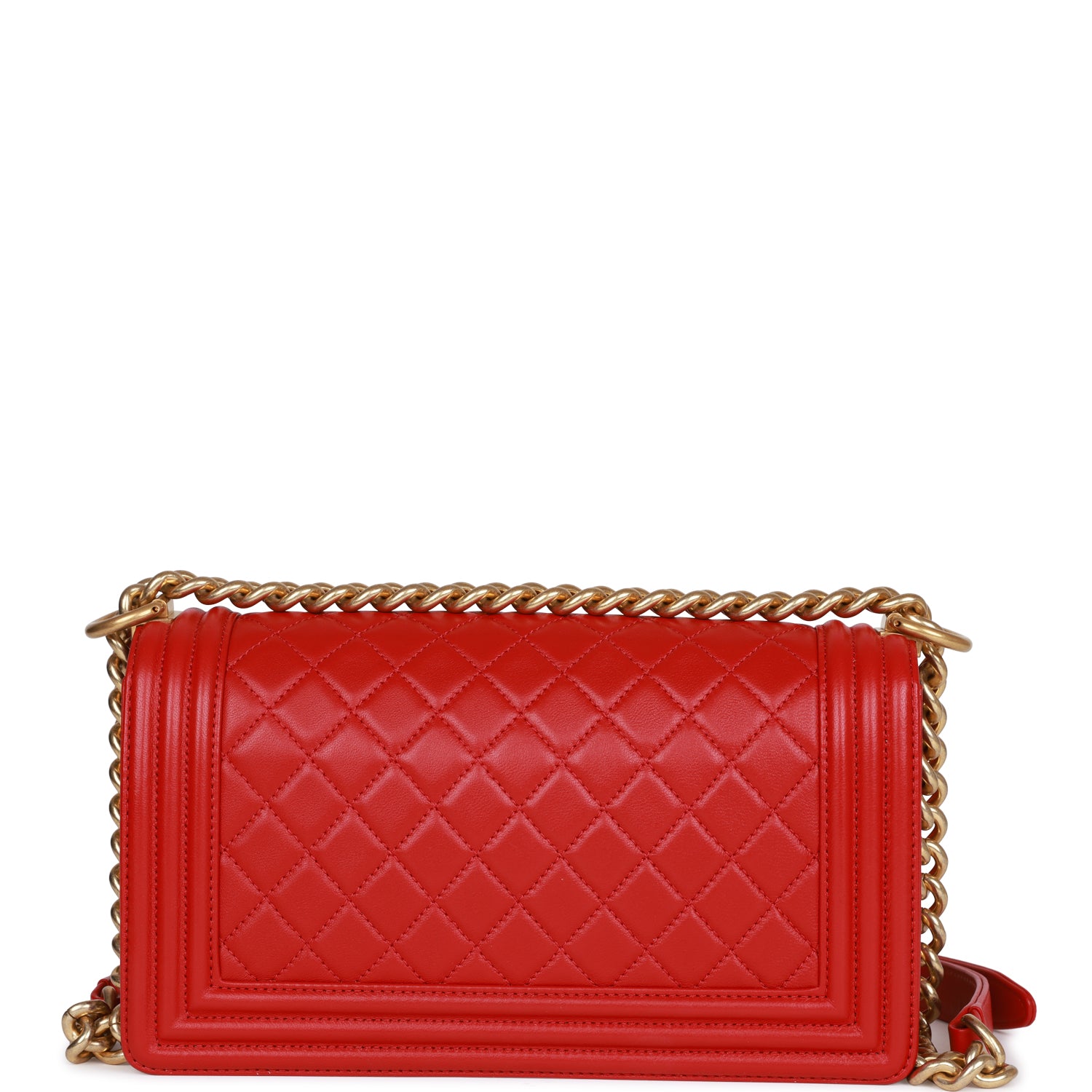 Chanel Medium Boy Bag Red Lambskin Antique Gold Hardware – Madison ...