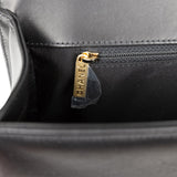 Pre-owned Chanel New Medium Boy Bag Black Lambskin Antique Gold Hardware