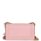 Chanel Medium Boy Bag Pink Caviar Antique Gold Hardware