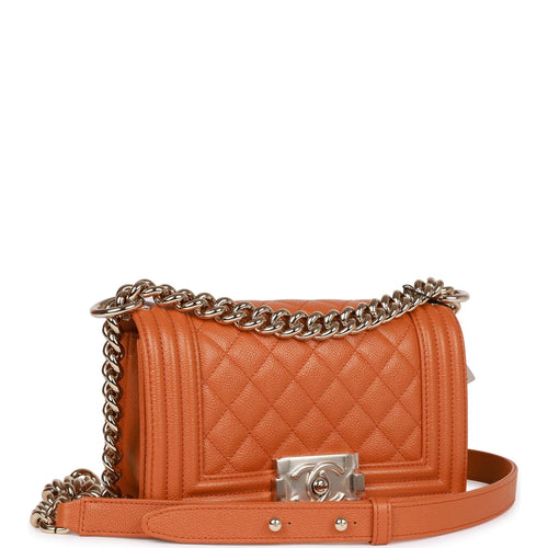 Chanel Small Boy Bag Caramel Caviar Light Gold Hardware
