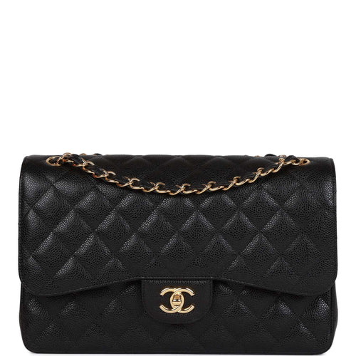 Chanel Tan Caviar Quilted Jumbo Classic Double Flap Bag For Sale at 1stDibs