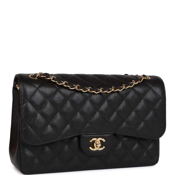 Chanel Navy Quilted Jumbo Classic Double Flap of Caviar Leather with Light  Gold Tone Hardware, Handbags & Accessories Online, Ecommerce Retail