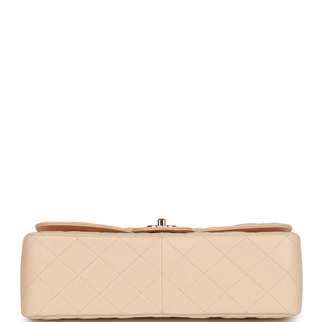 Pre-owned Leather Clutch Bag In Beige