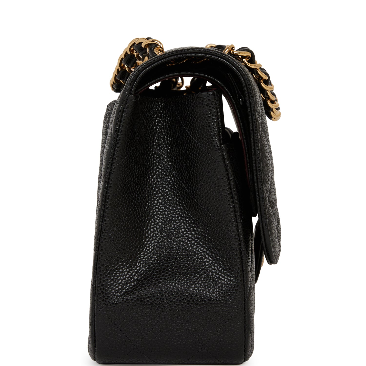 Chanel Jumbo Classic Double Flap Bag Black Caviar Gold Hardware ...