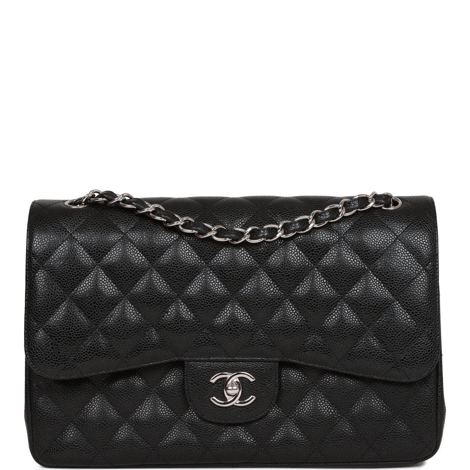 Chanel Black Quilted Caviar Jumbo Classic Double Flap Bag – Madison ...