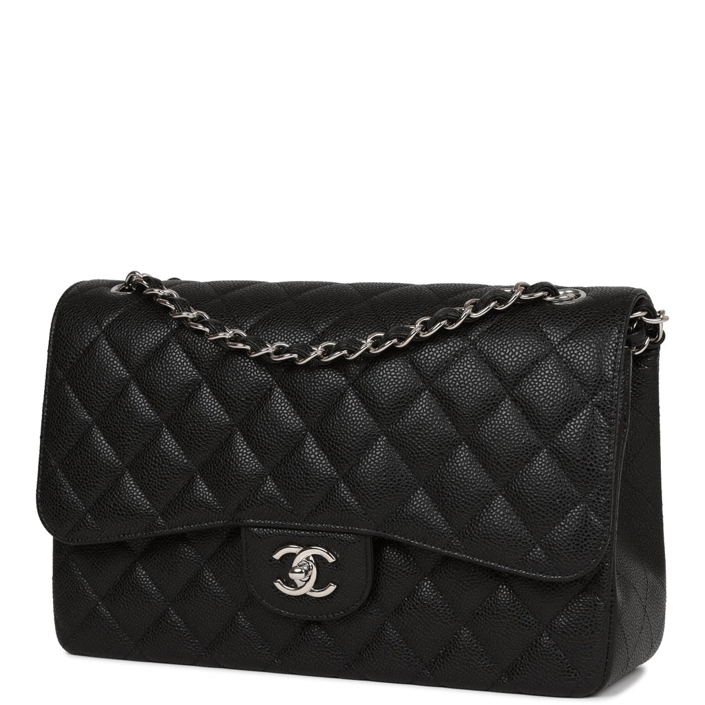 Chanel Black Quilted Caviar Jumbo Classic Double Flap Bag – Madison Avenue  Couture