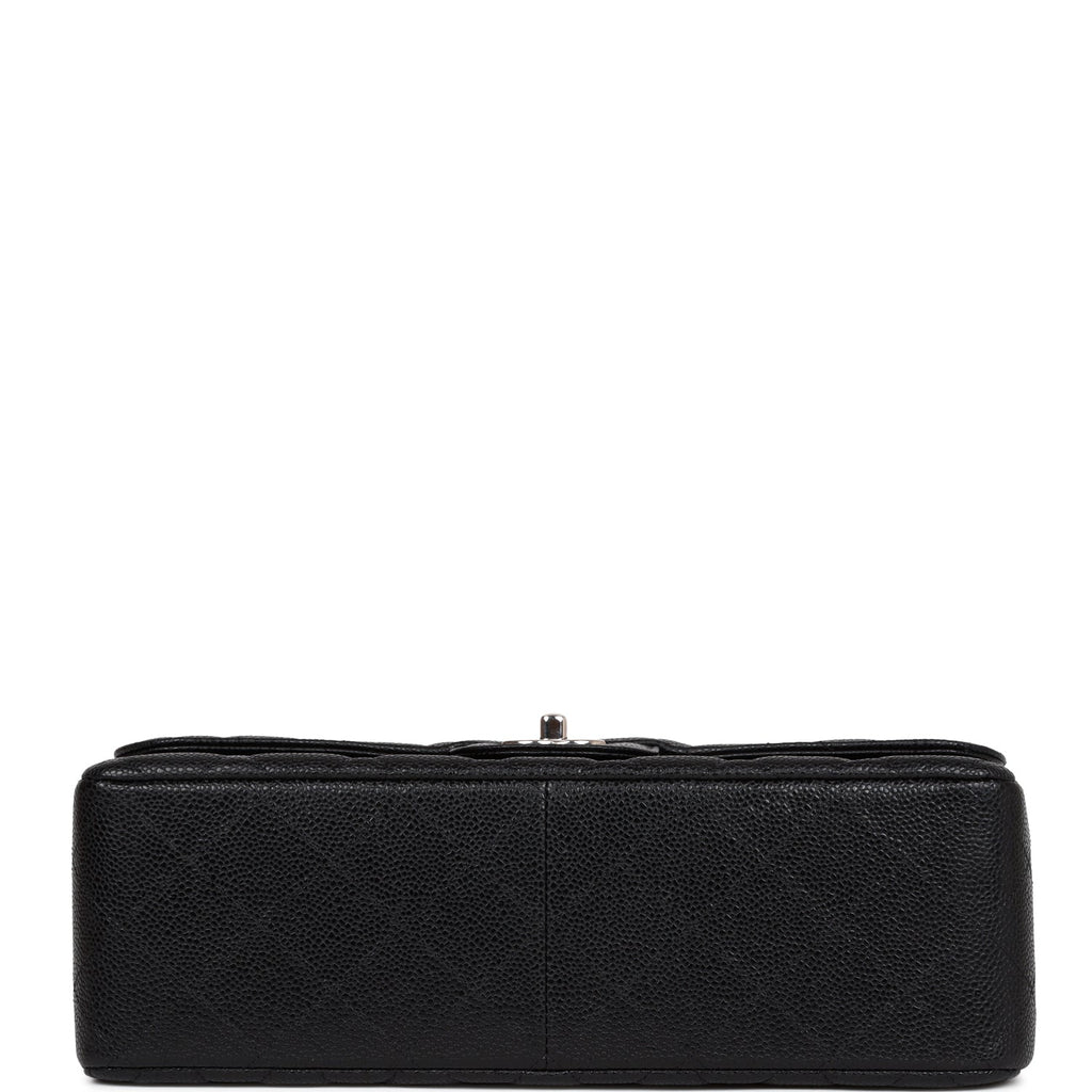 Chanel Classic Quilted Caviar Double Flap Jumbo Bag in Dark Grey