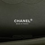 Pre-owned Chanel Maxi Classic Double Flap Bag Dark Green Caviar Silver Hardware