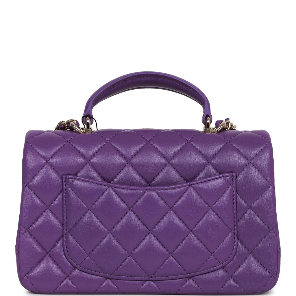 BNIB Authentic CHANEL Pearl Crush Light Purple Lambskin Square Mini Flap Bag