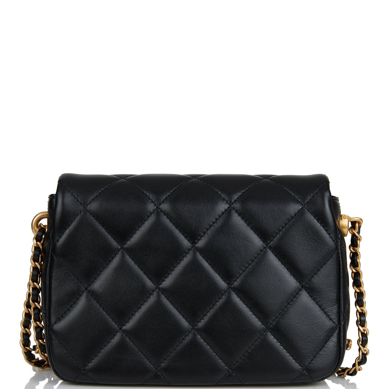 Chanel Mini My Perfect Flap Bag Black Lambskin Antique Gold Hardware ...