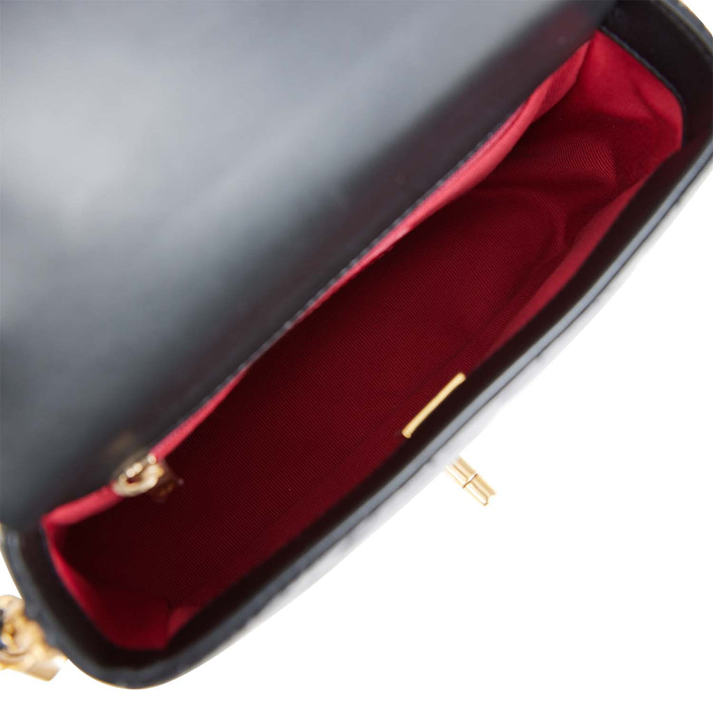 Chanel Mini My Perfect Flap Bag Black Lambskin Antique Gold Hardware