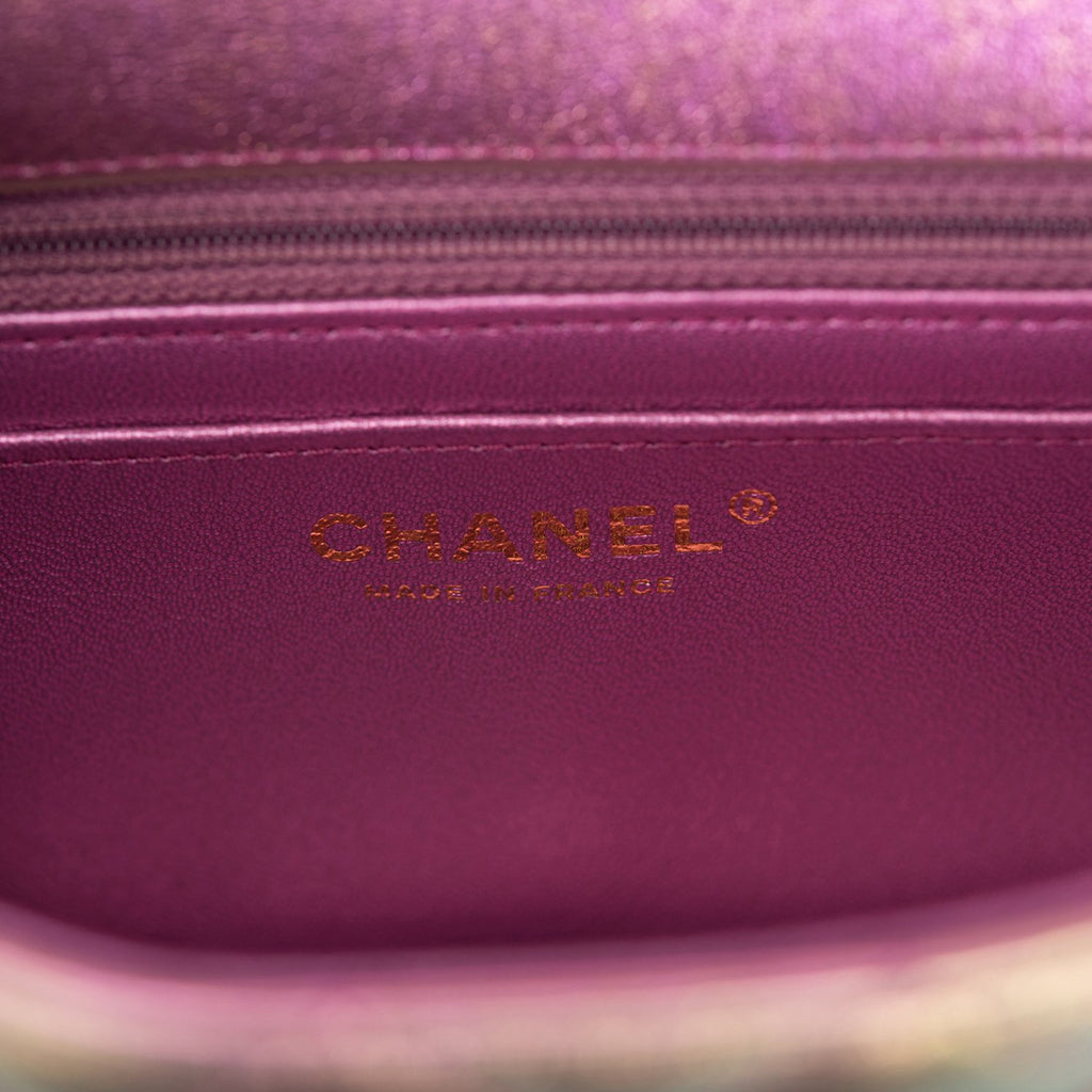 Chanel Mini rectangular iridescent purple calfskin