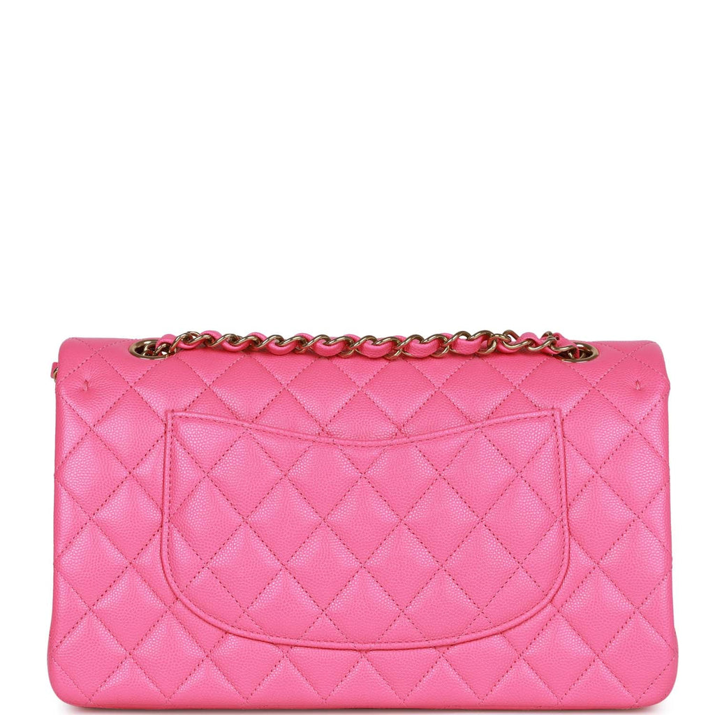 Chanel Hot Pink Caviar Medium Double Flap Bag Gold Hardware