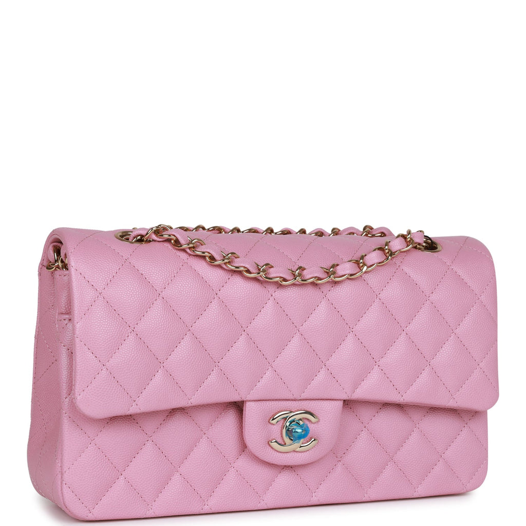 pink and gold chanel bag