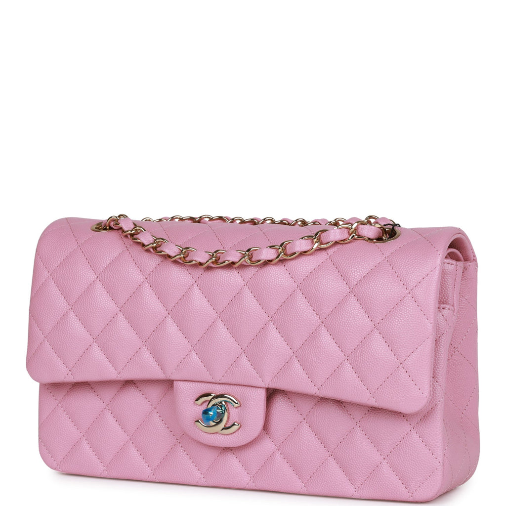 chanel double flap bag small pink