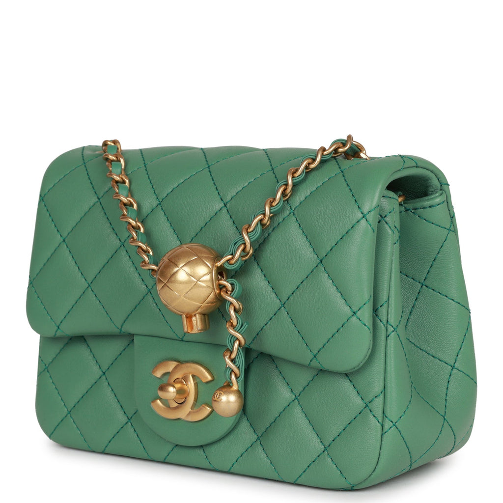 Chanel 2021 Mini Square Pearl Crush Flap Bag Medium