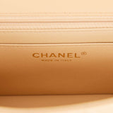 Chanel Mini Rectangular Flap Bag Beige Lambskin Light Gold Hardware