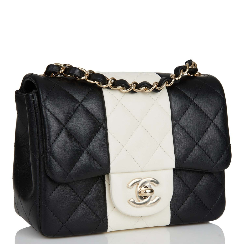 chanel white and black purse