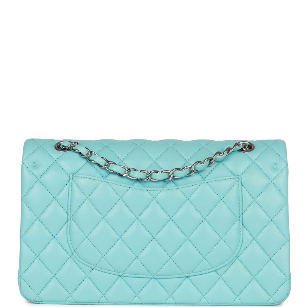 Chanel Maxi Flap Bag Blue Lambskin Leather - Silver Hardware