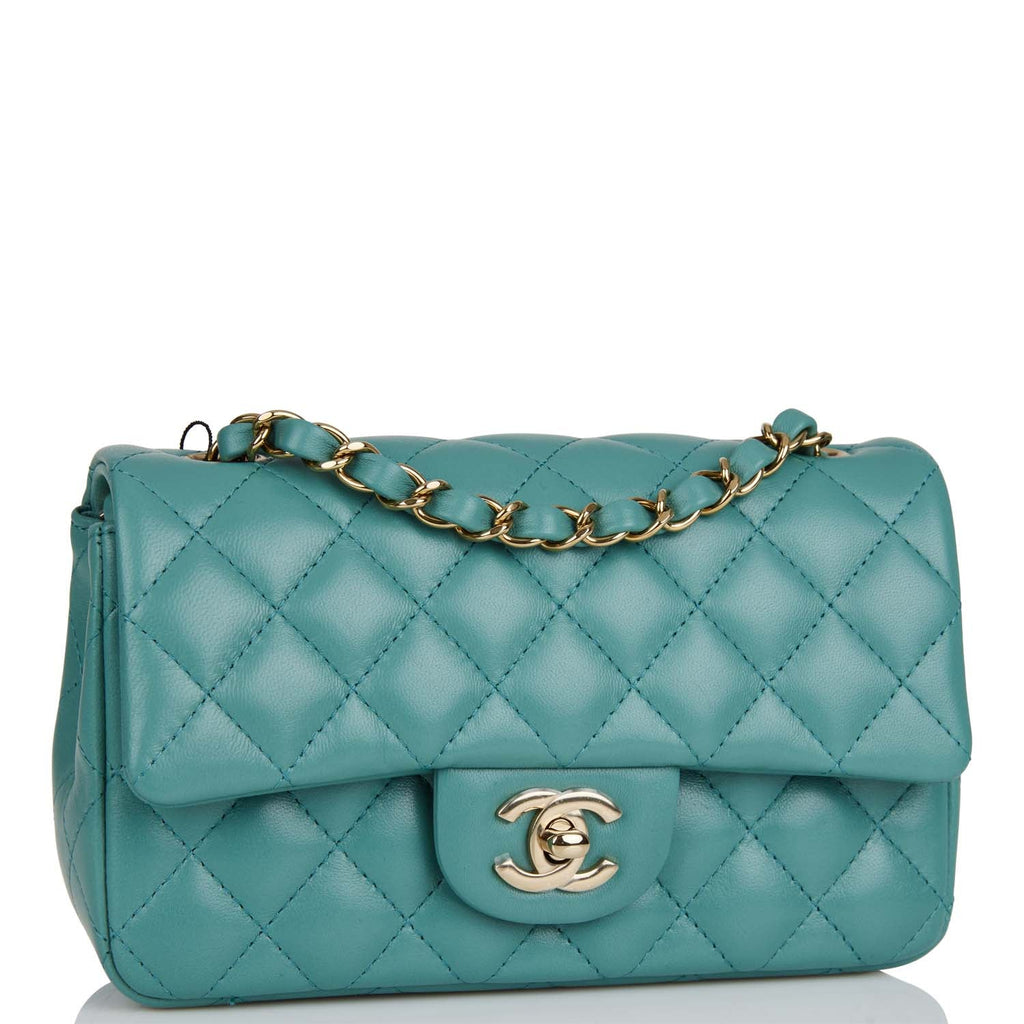 chanel blue bag mini leather