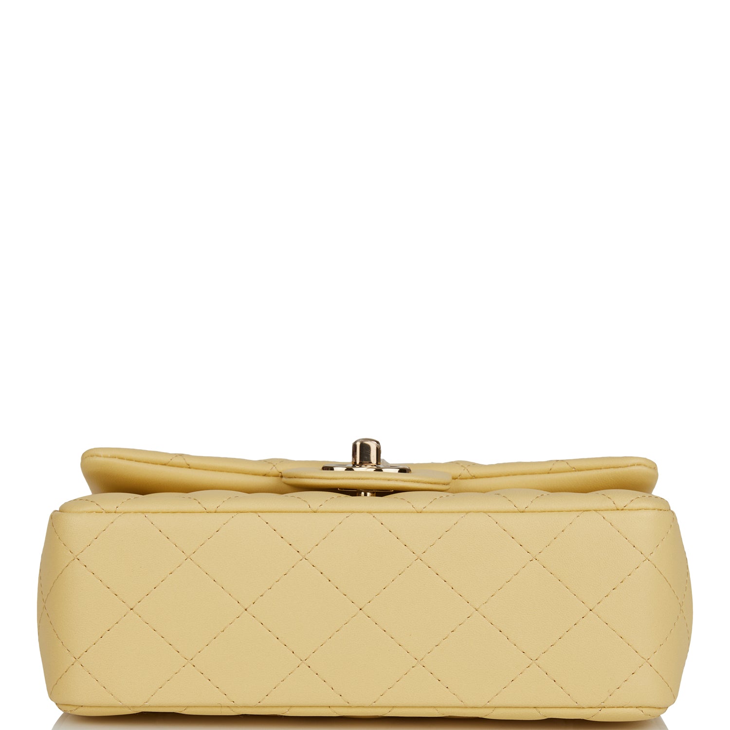 Chanel Yellow Lambskin Rectangular Mini Flap Bag Light Gold Hardware ...