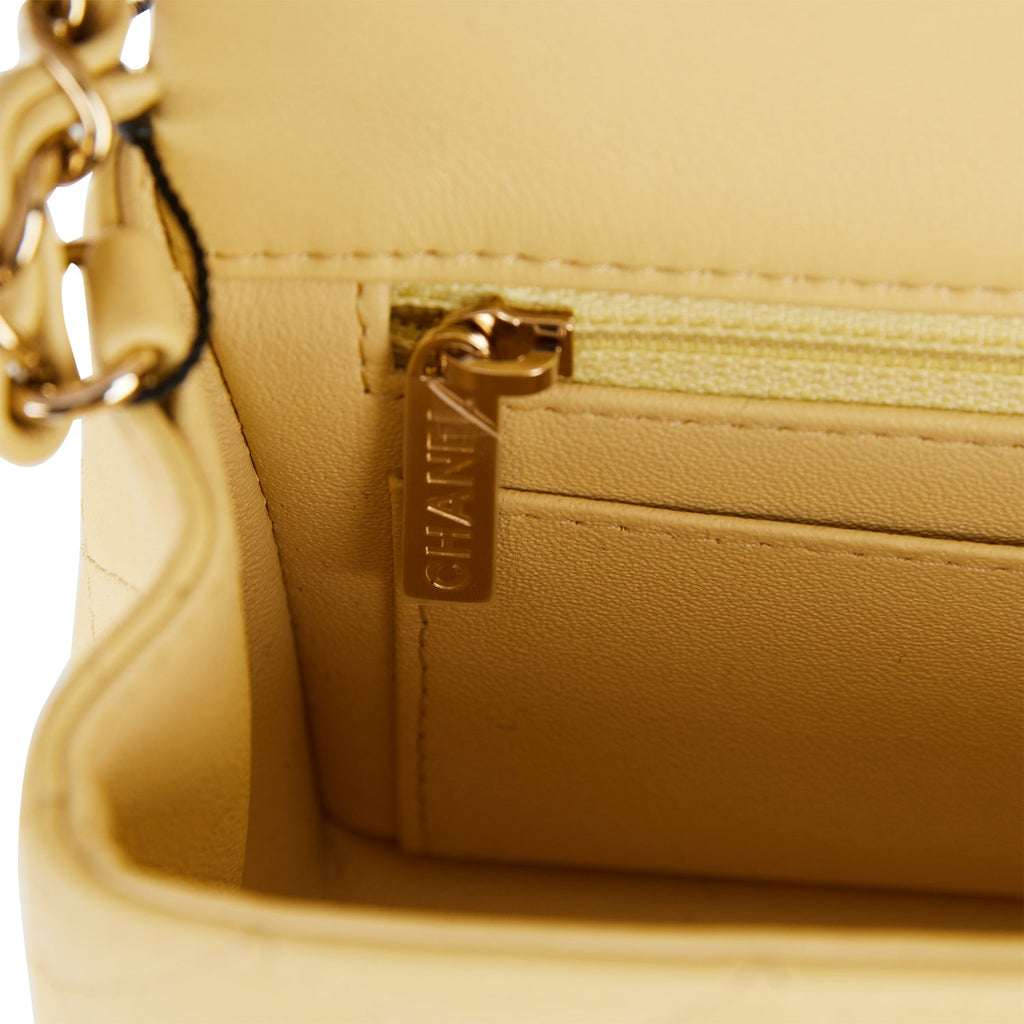 Chanel Yellow Lambskin Rectangular Mini Flap Bag Light Gold Hardware –  Madison Avenue Couture