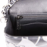 Chanel Mini Rectangular Flap Bag Black and Silver Printed Lambskin Silver Hardware