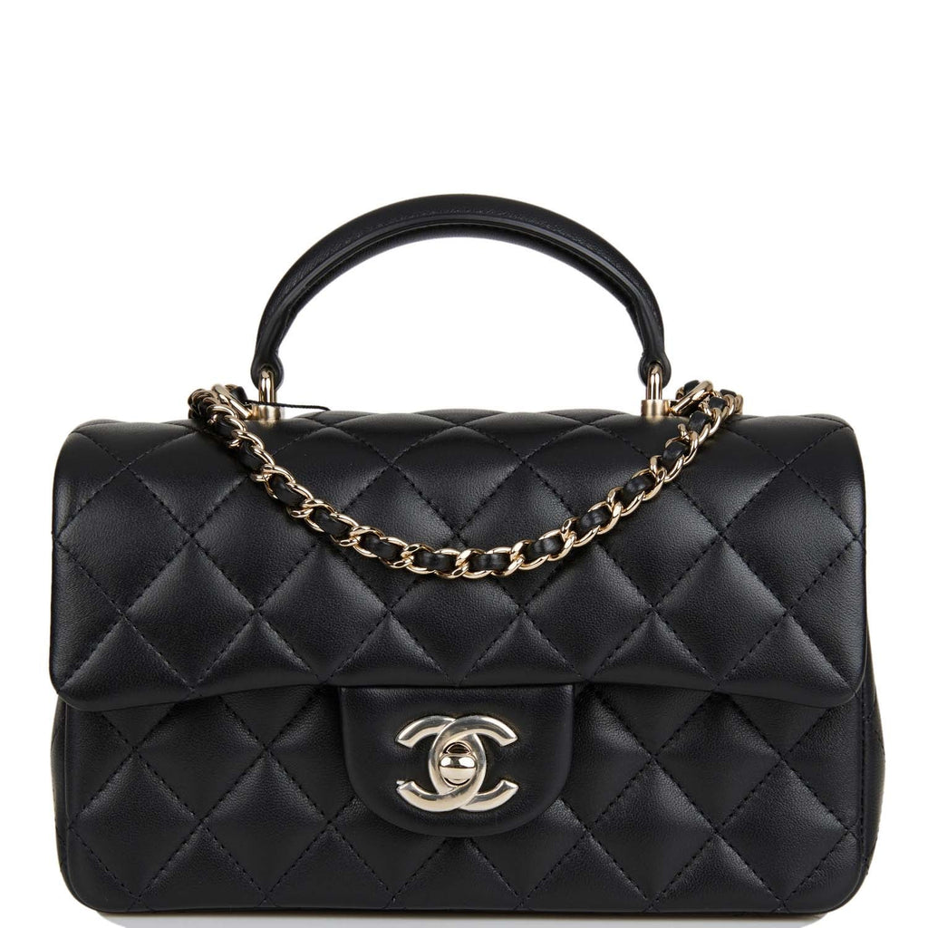 Chanel AS2431B06660 Mini Flap Bag With Top Handle Black / 94305 Lambsk –  Italy Station