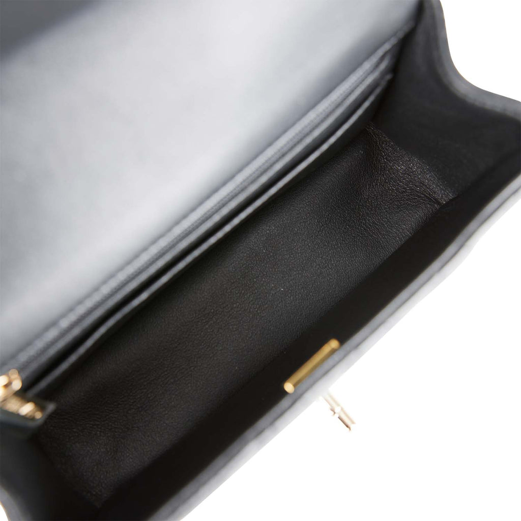 Chanel Black Lambskin Rectangular Mini Flap Top Handle Light Gold Hardware  – Madison Avenue Couture