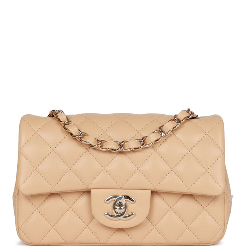 CHANEL Lambskin Quilted Chanel 19 Wallet On Chain WOC Beige, FASHIONPHILE