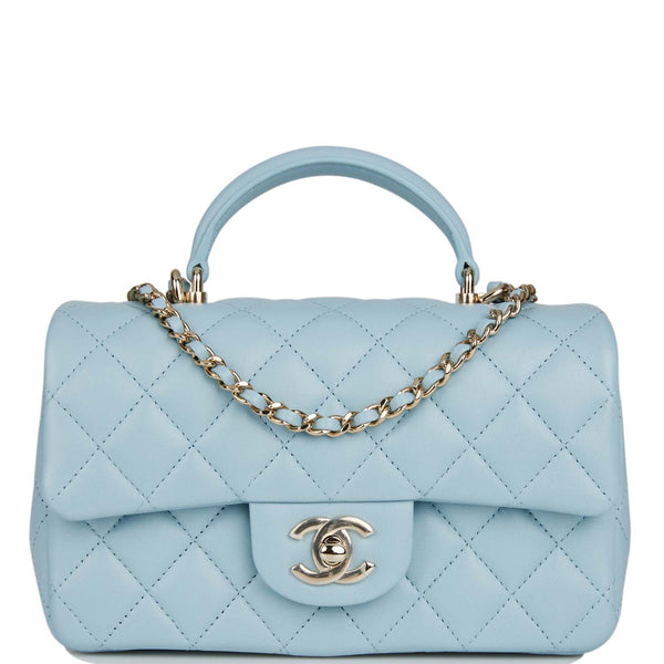 Chanel Blue Quilted Patent Leather Classic Rectangular Mini Flap Bag -  Yoogi's Closet