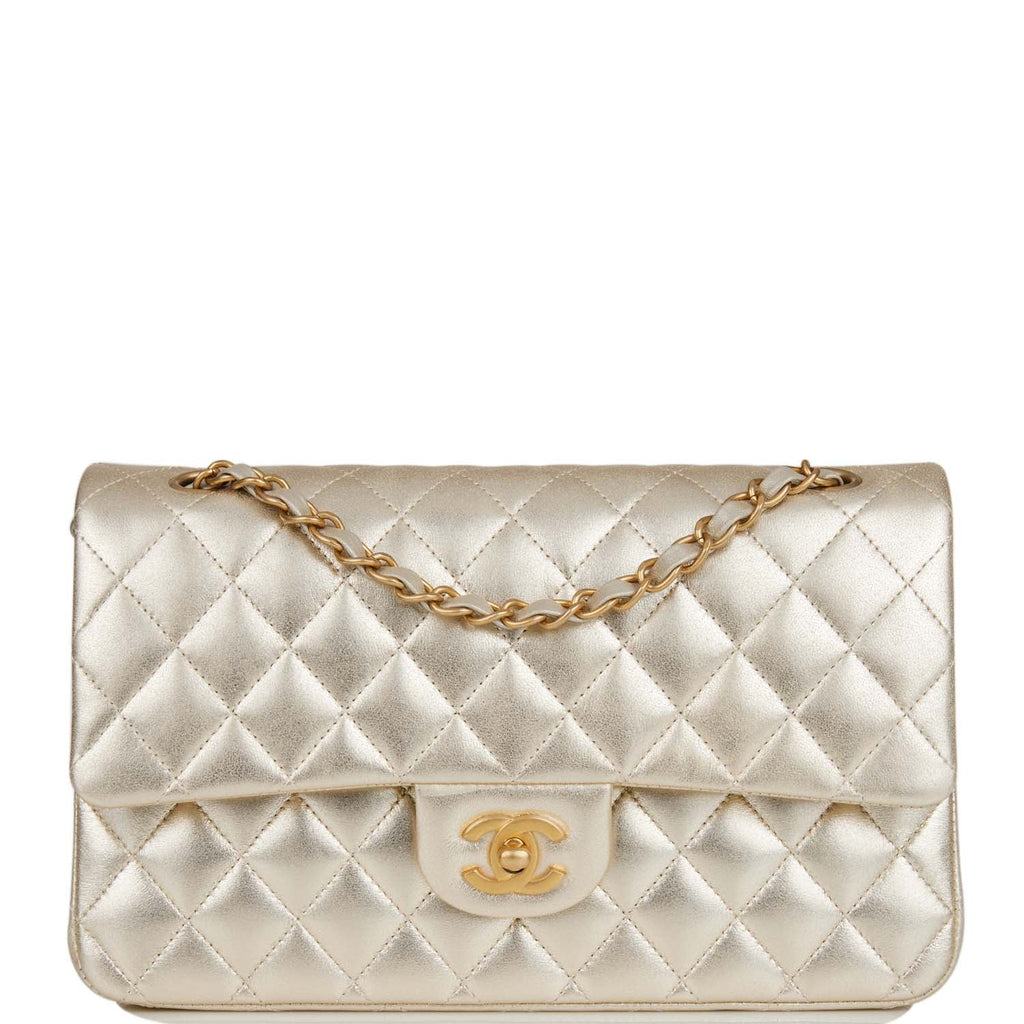 gold chanel double flap