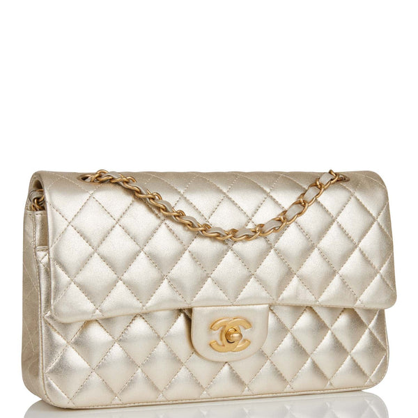 Chanel Medium Classic Double Flap Bag Gold Iridescent Lambskin