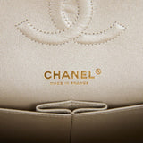 Chanel Medium Classic Double Flap Bag Gold Iridescent Lambskin Antique Gold Hardware
