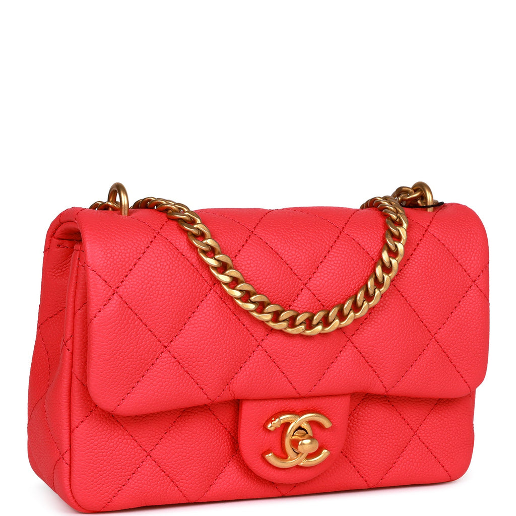Chanel Mini Flap Bag Pink Caviar Antique Gold Hardware – Madison
