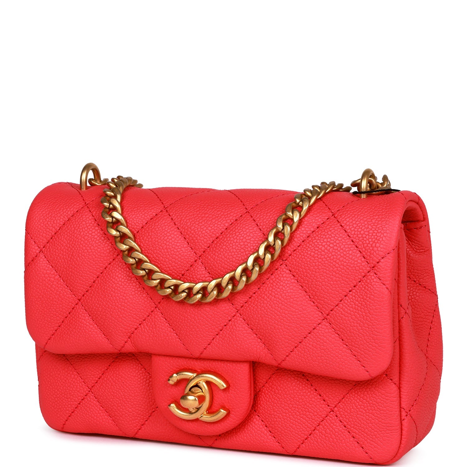 Chanel Mini Flap Bag Pink Caviar Antique Gold Hardware – Madison Avenue ...