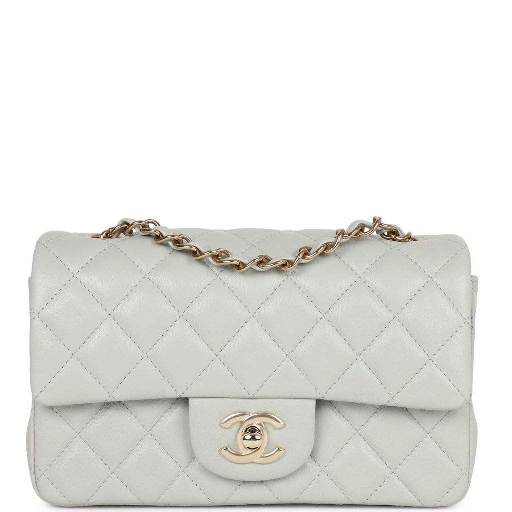 Chanel Mini Rectangular Flap Bag Light Grey Lambskin Light Gold Hardwa –  Madison Avenue Couture