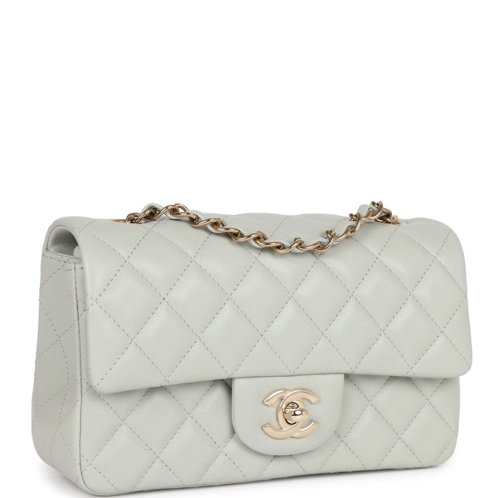Chanel Mini Rectangular Flap Bag Light Grey Lambskin Light Gold Hardwa –  Madison Avenue Couture