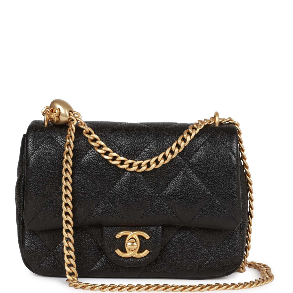 Chanel Sweetheart Crush Mini Rectangular Flap Bag Black Caviar Antique
