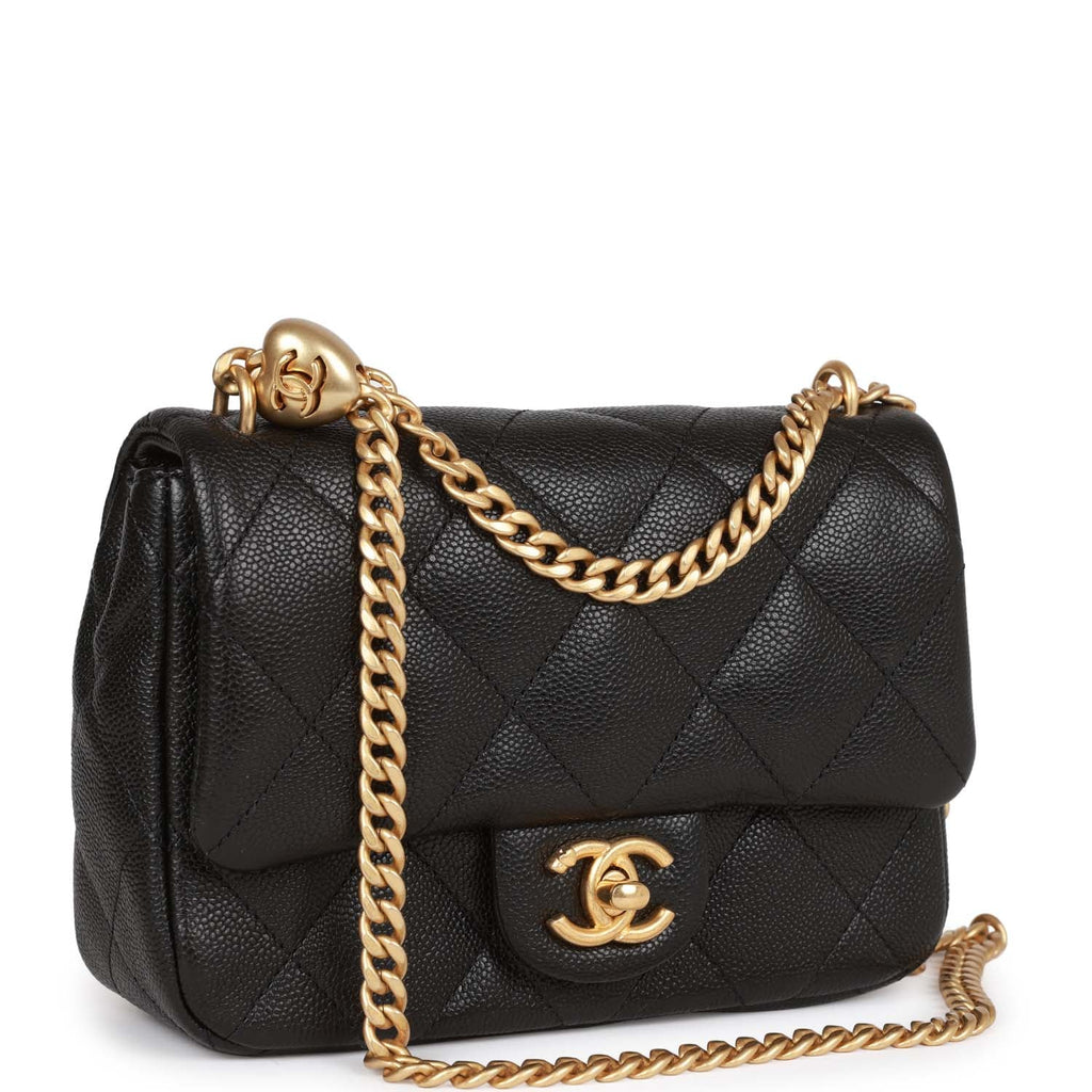 Chanel Sweetheart Crush Mini Rectangular Flap Bag Black Caviar Antique ...