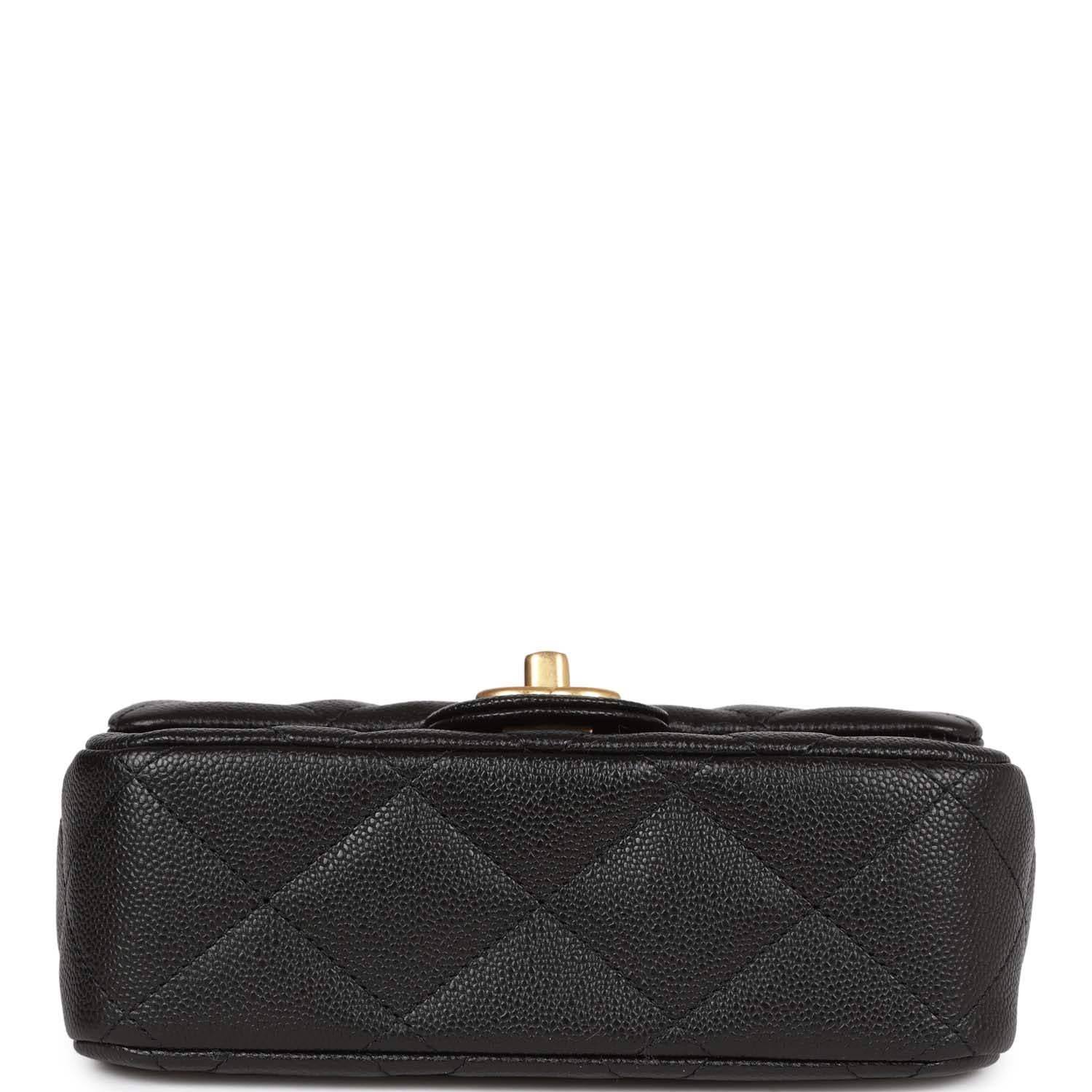 Chanel Sweetheart Crush Mini Rectangular Flap Bag Black Caviar Antique