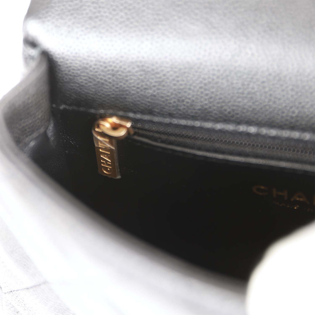 Chanel Sweetheart Crush Mini Rectangular Flap Bag Black Caviar Antique Gold Hardware